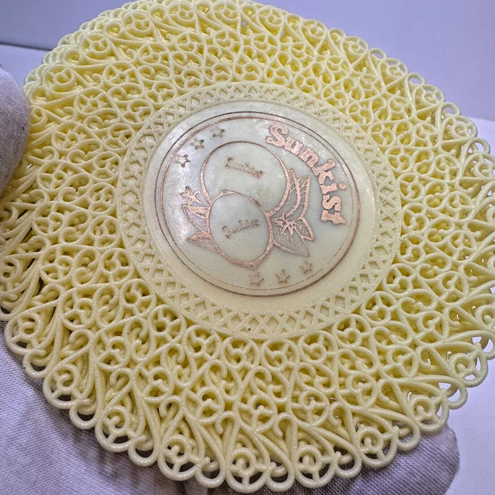 5x Retro VTG Sunkist Plastic Coasters 4.5